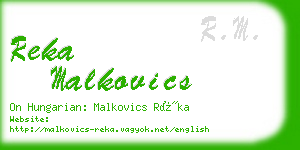 reka malkovics business card